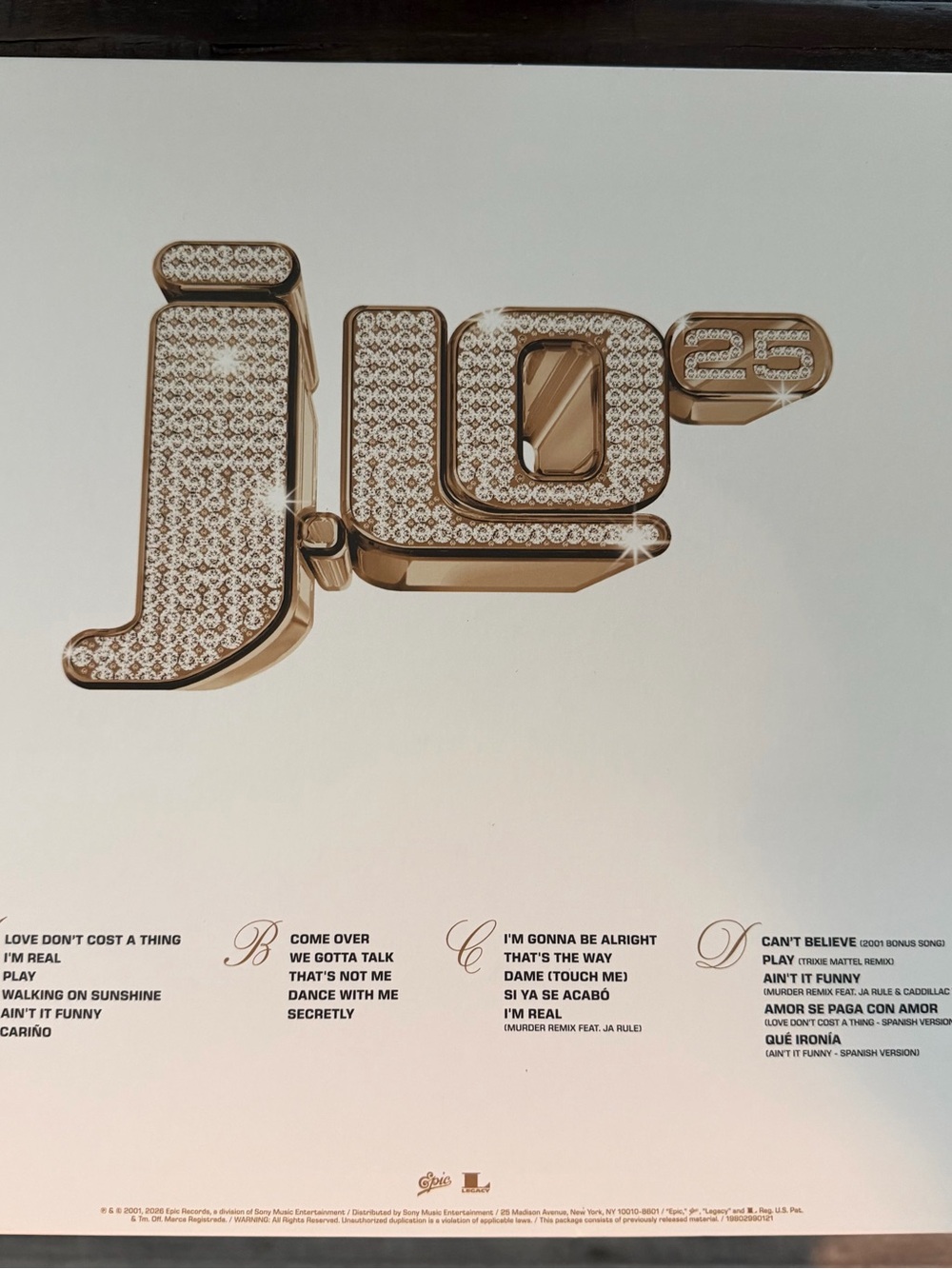 Jennifer Lopez J.Lo (25th
Anniversary) Deluxe 2-LP Set - Picture 3 of 6